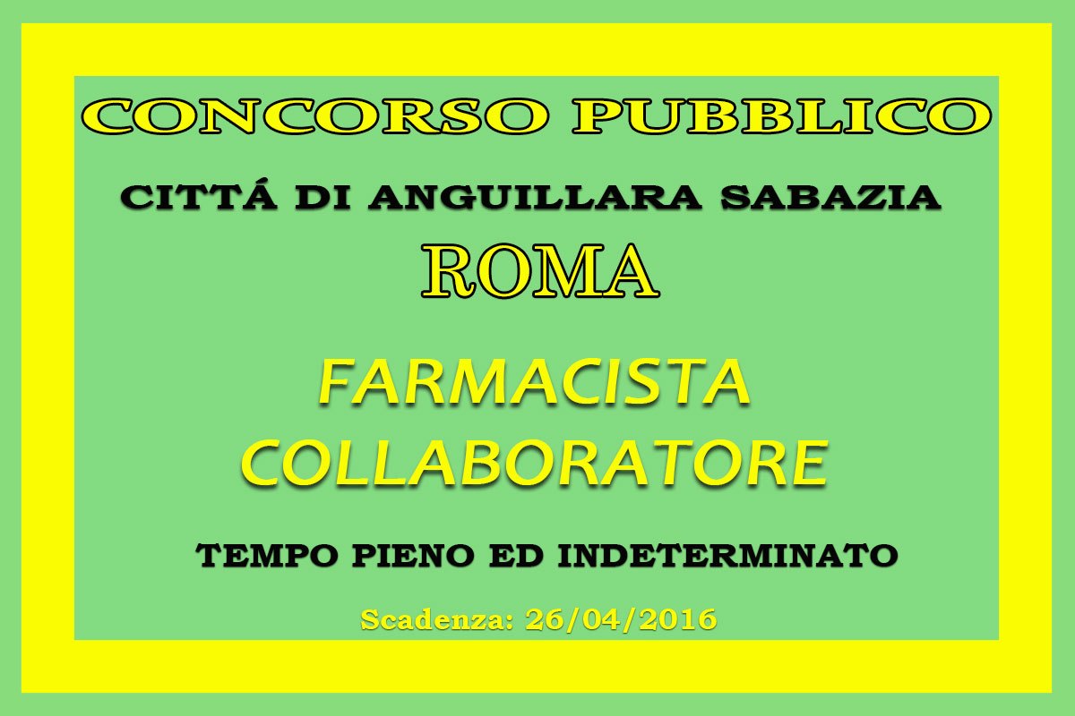 ROMA: concorso per FARMACISTI