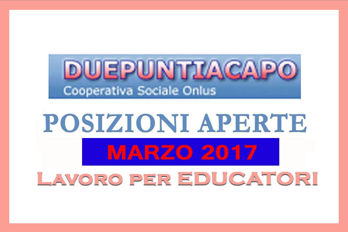 Duepuntiacapo Cooperativa Sociale Onlus ricerca: EDUCATORI 