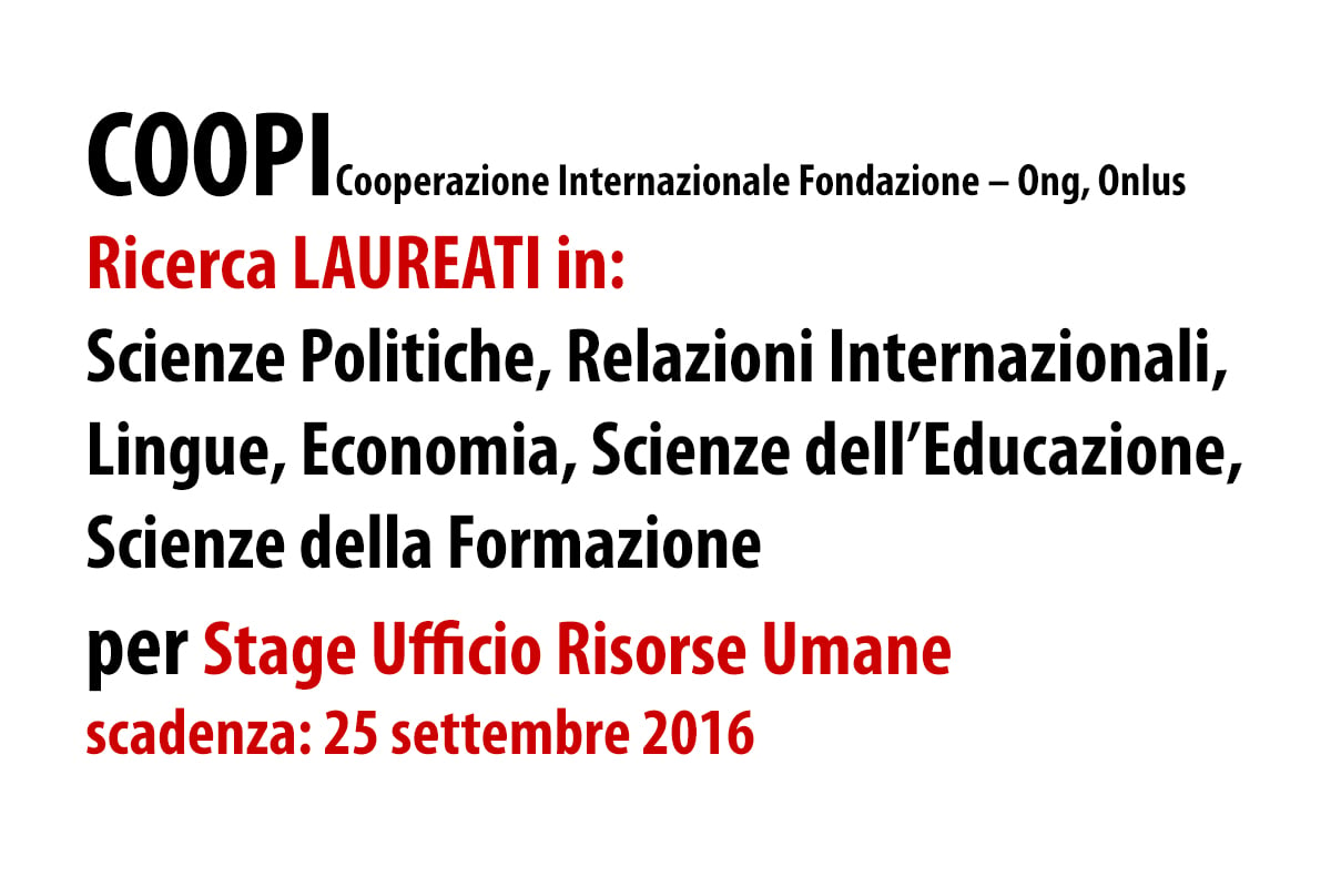 COOPI - Stage Ufficio Risorse Umane