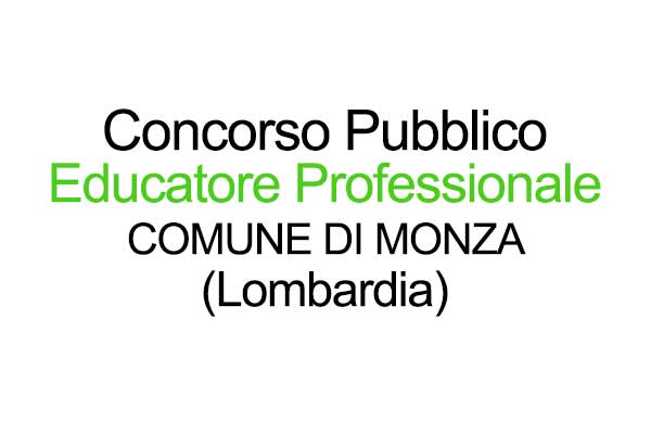 Monza, concorso per Educatore Professionale