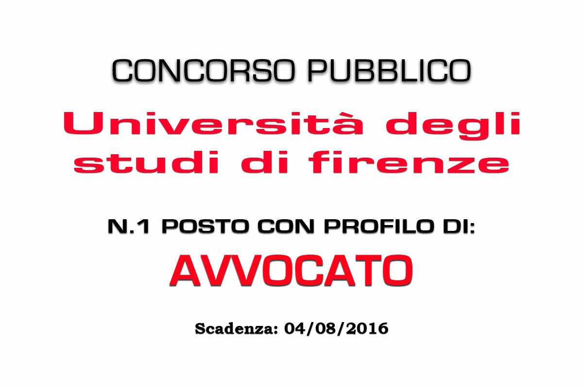 Università  degli Studi di Firenze: concorso per AVVOCATO
