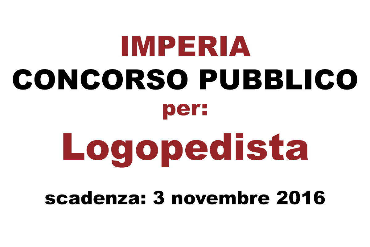 IMPERIA CONCORSO PUBBLICO per Logopedista