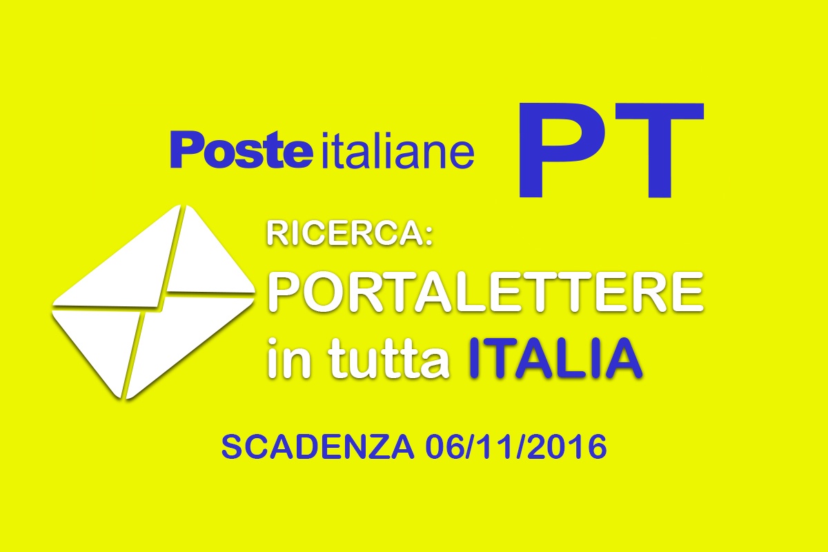 Poste Italiane ricerca PORTALETTERE in tutta Italia