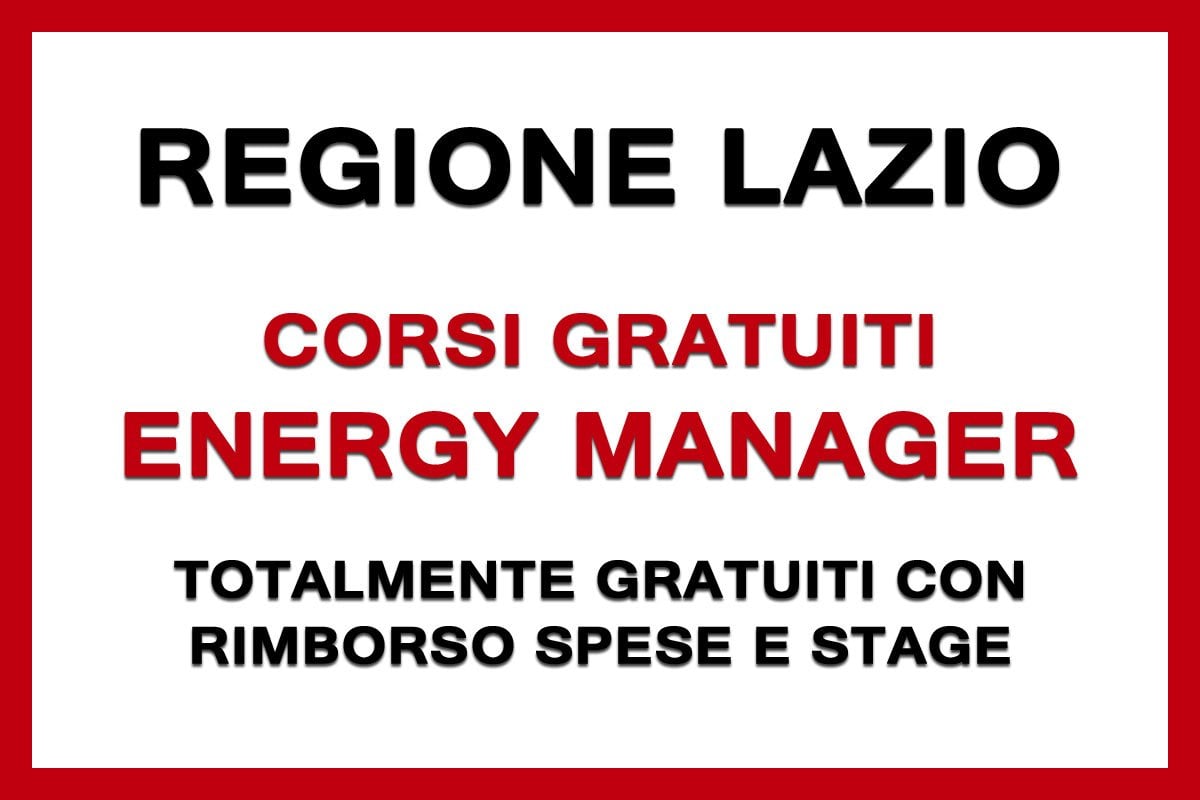 REGIONE LAZIO, corsi gratuiti per ENERGY MANAGER 