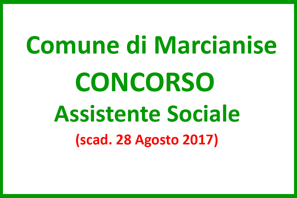 Comune di Marcianise, concorso pubblico per Assistente Sociale 