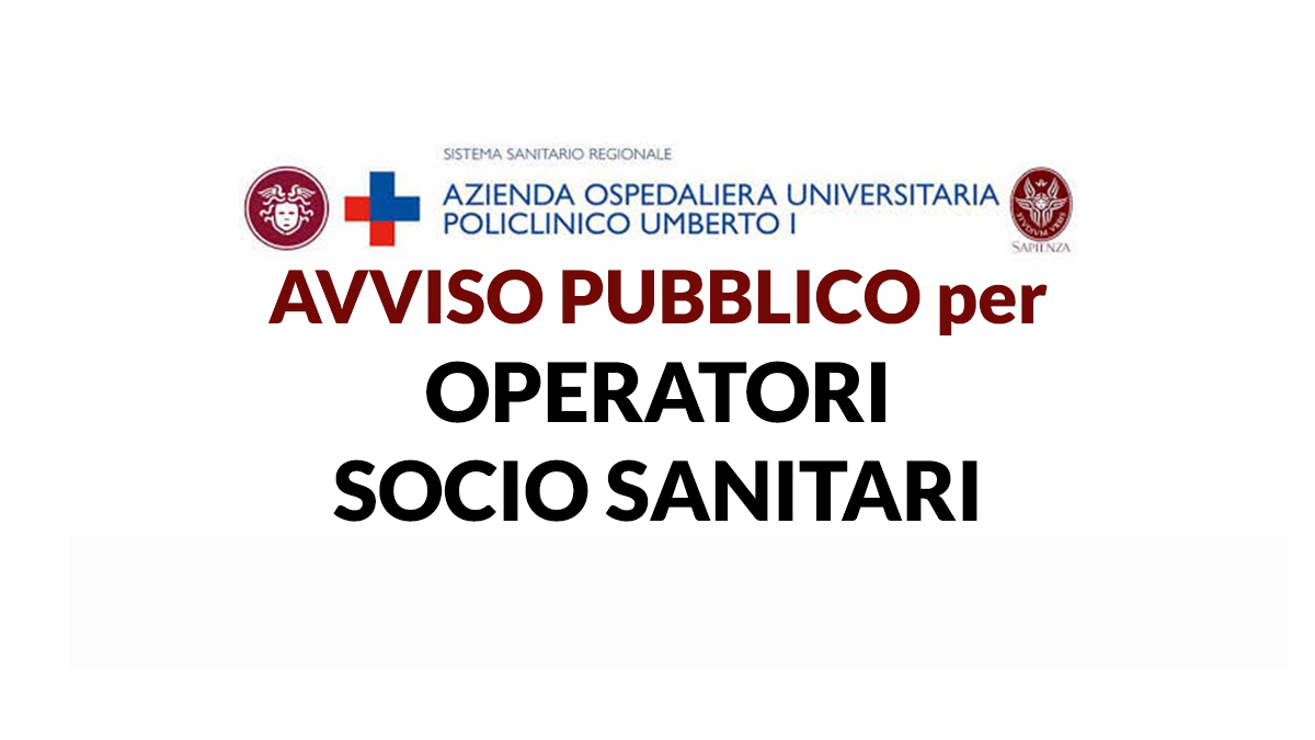 OPERATORI SOCIO SANITARI avviso pubblico UMBERTO I ROMA dicembre 2020