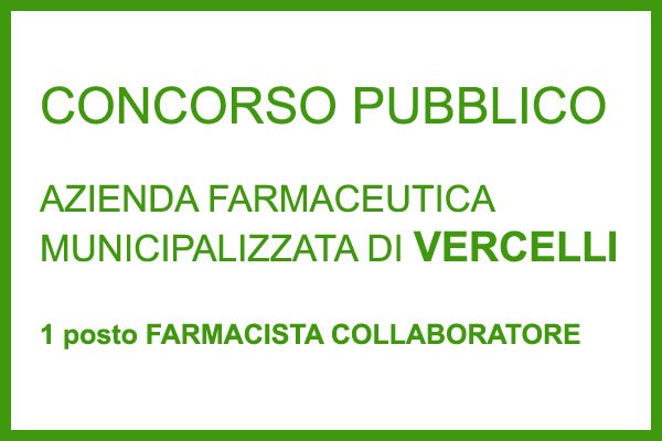 Piemonte - Concorso Pubblico FARMACISTA